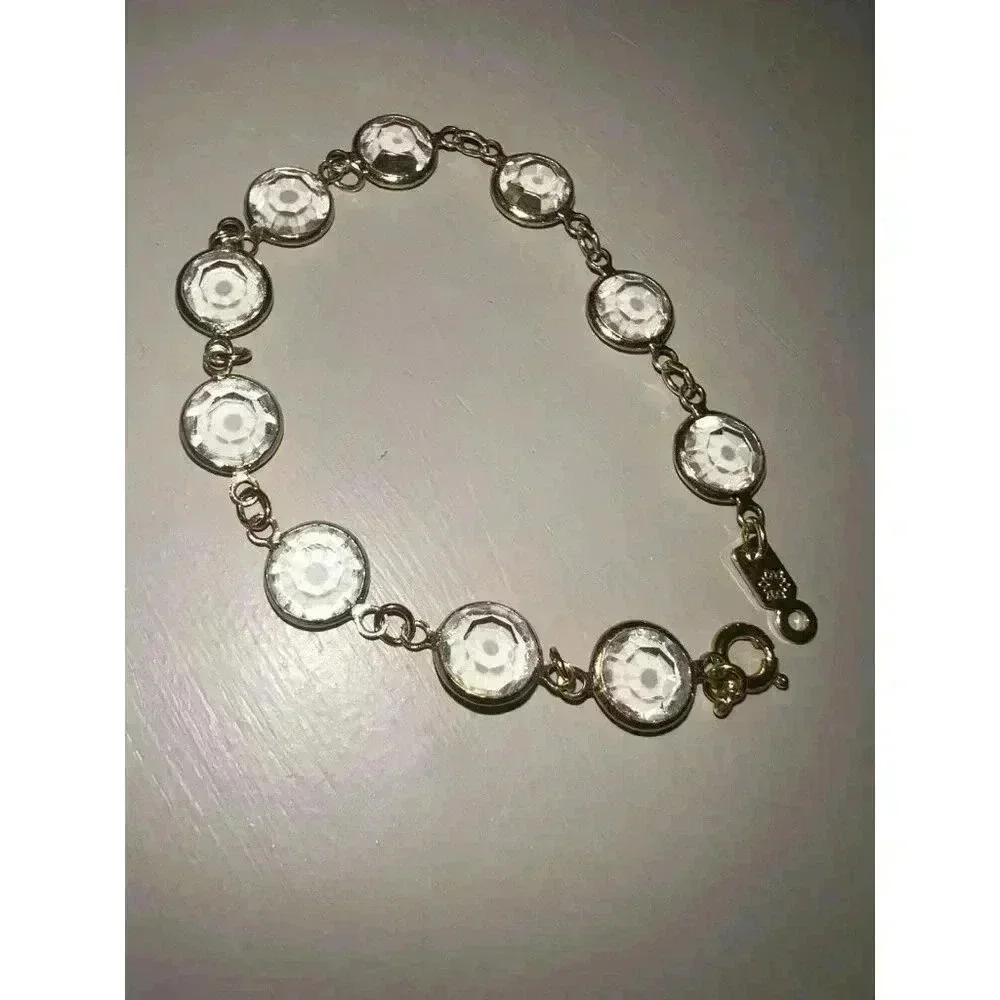 Vintage Gold Tone Clear Crystal Bracelet